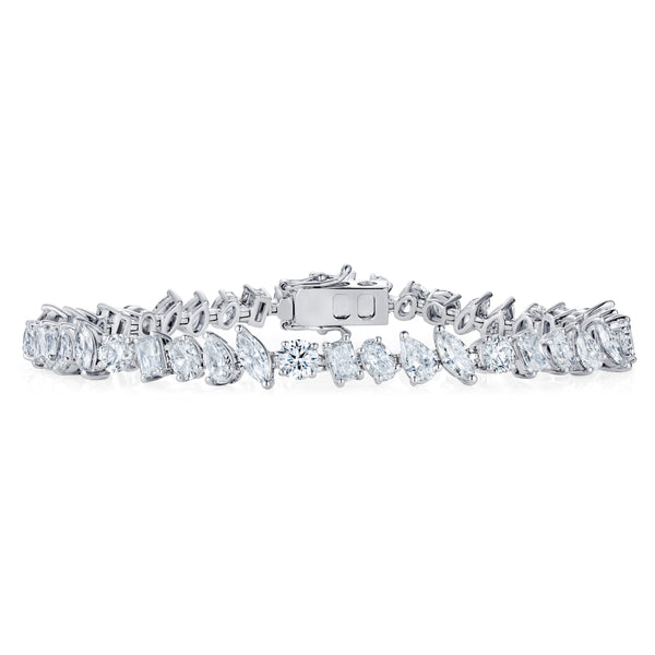 LUXE 10.00ct Lab Diamond Tennis Bracelet with IGI Certified Mixed-Cut Diamonds in 18K White Gold